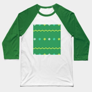 green background cloth pattern and red cut pattern Baseball T-Shirt